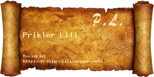 Prikler Lili névjegykártya
