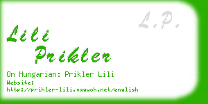 lili prikler business card